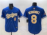 Men's Los Angeles Dodgers #8 Enrique Hernandez Royal 2025 Gold Collection Limited Stitched Jersey,baseball caps,new era cap wholesale,wholesale hats